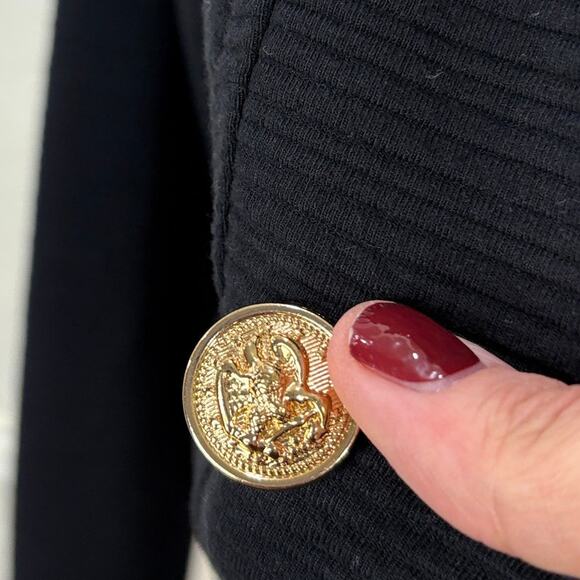 Torrid Plus Size 3X Textured Crop Military Jacket Blazer Black Gold Steampunk - Picture 3 of 10